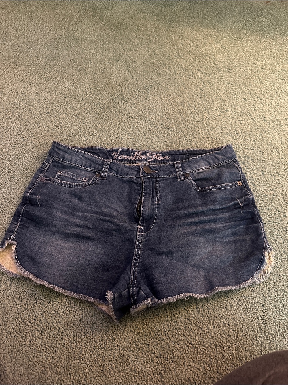 Vanilla Star Dark Wash Denim Cutoff Shorts